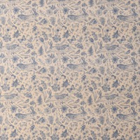 0555/ブルーのウサギと草花