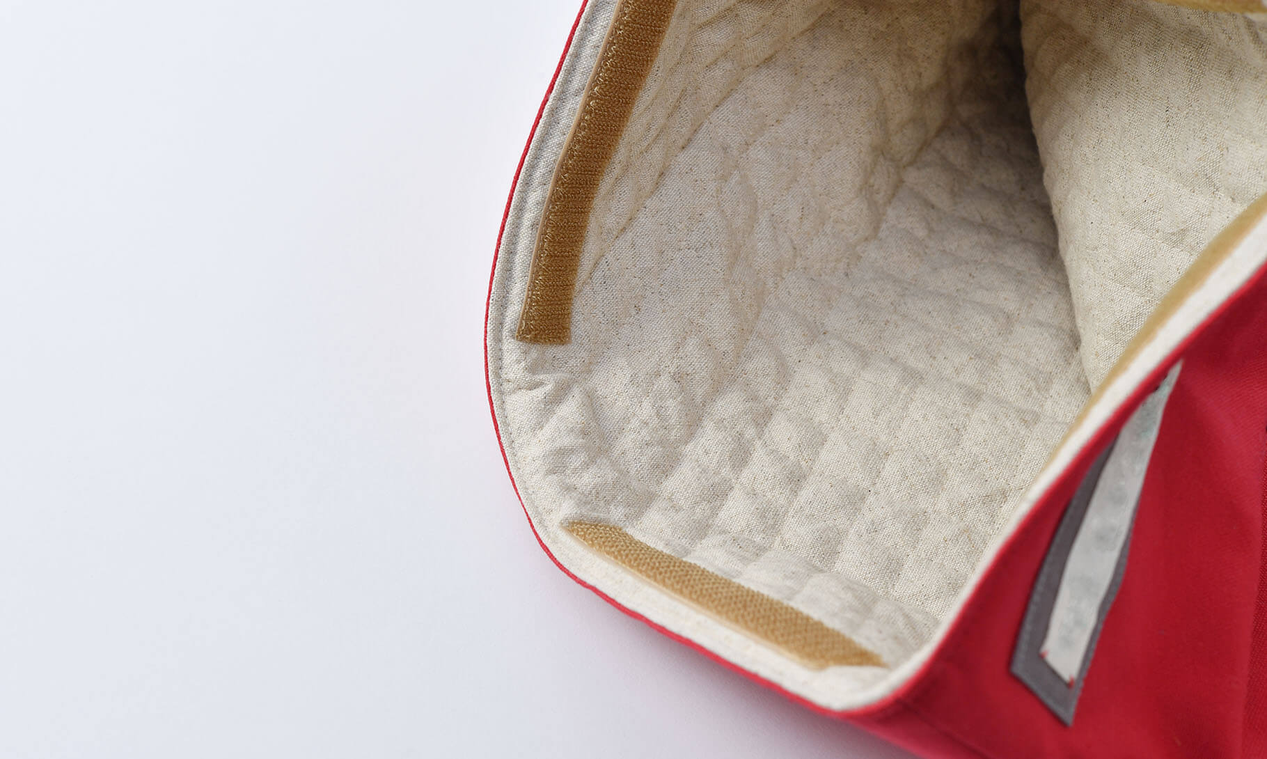 防災頭巾カバー座布団タイプ(タータンチェック、帆布レッド)の内側