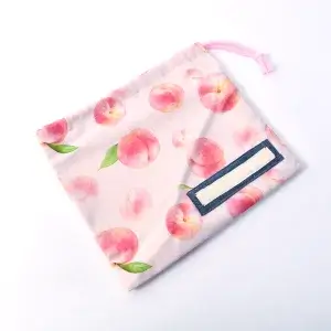 コップ袋(ももいろピーチ)絞りひもピンク全体