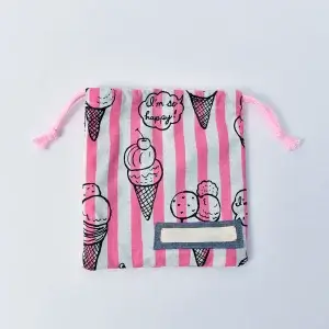 コップ袋（アイスクリームとピンクストライプ）