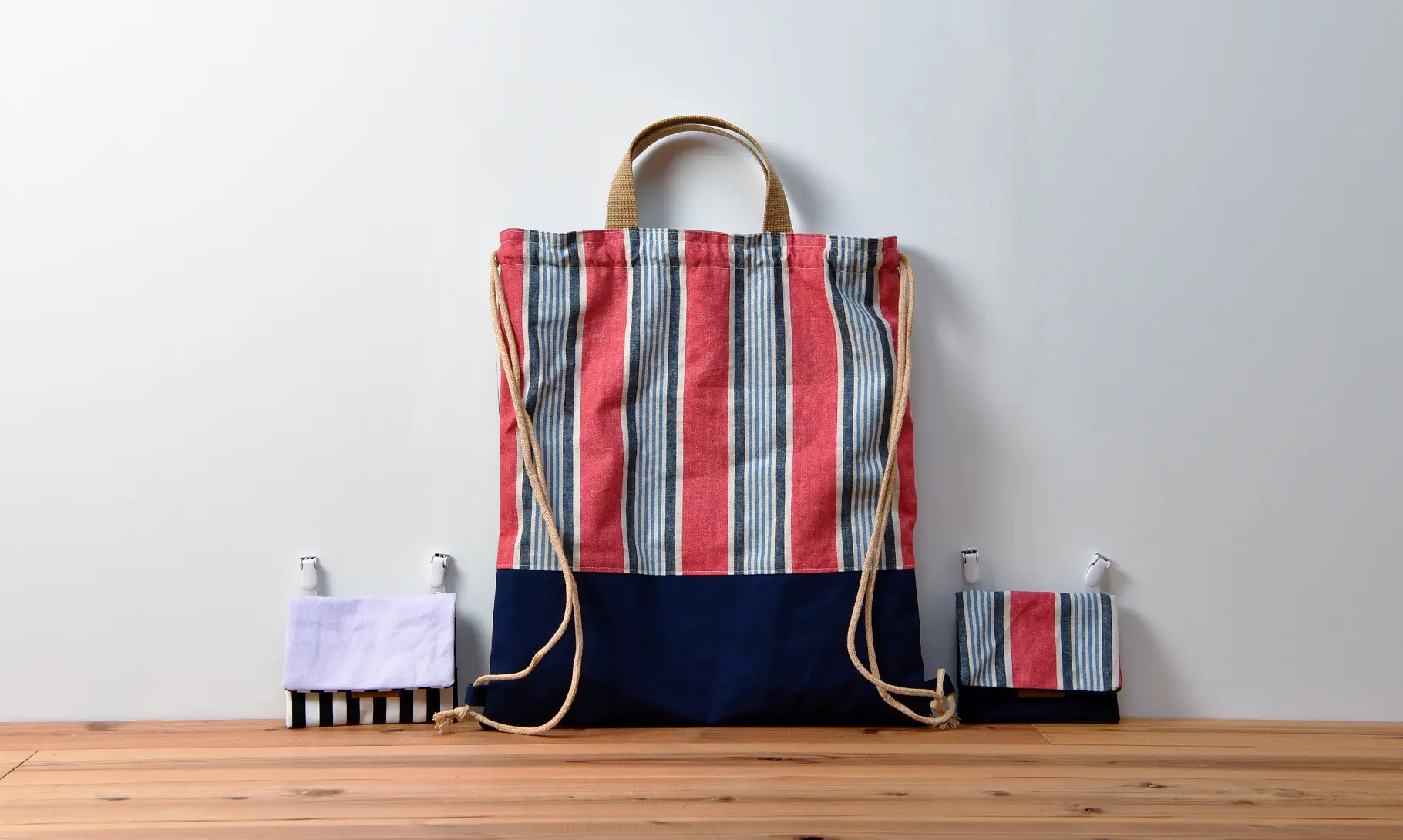 入園グッズセット（体操服袋、移動ポケット２点、計３点）