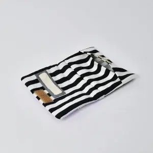 移動ポケット（帆布淡いラベンダー、ロンドンストライプ）マジックテープ