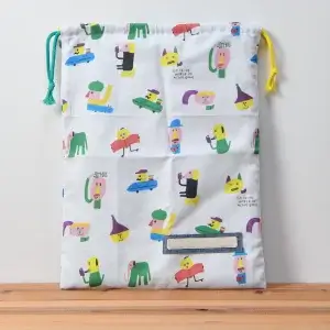 持ち込みの巾着袋カスタム品（お持ち込み生地、絵本の世界）