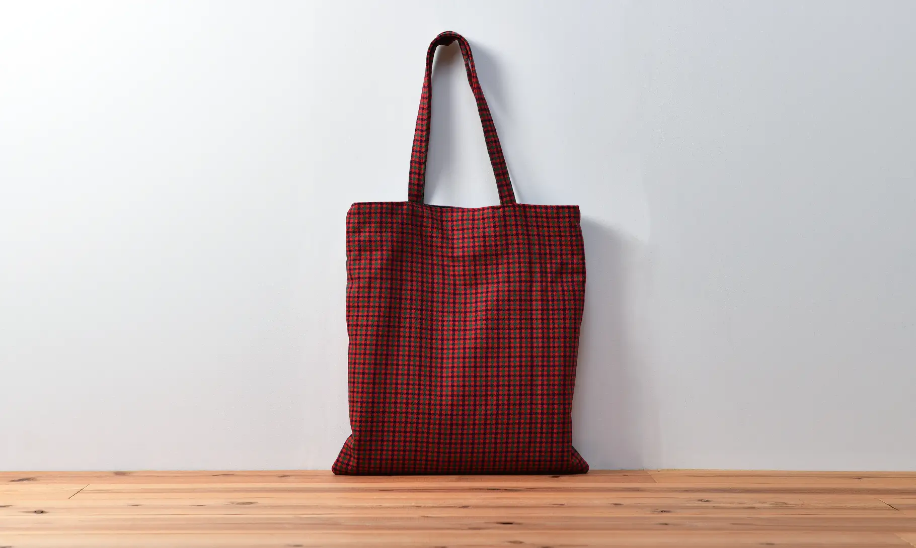 持ち込みの体操服袋（赤いカントリーチェック）別注品