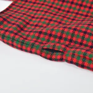 持ち込みの体操服袋（赤いカントリーチェック）別注品、巾着部分