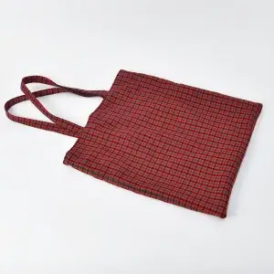 持ち込みの体操服袋（赤いカントリーチェック）別注品、全体