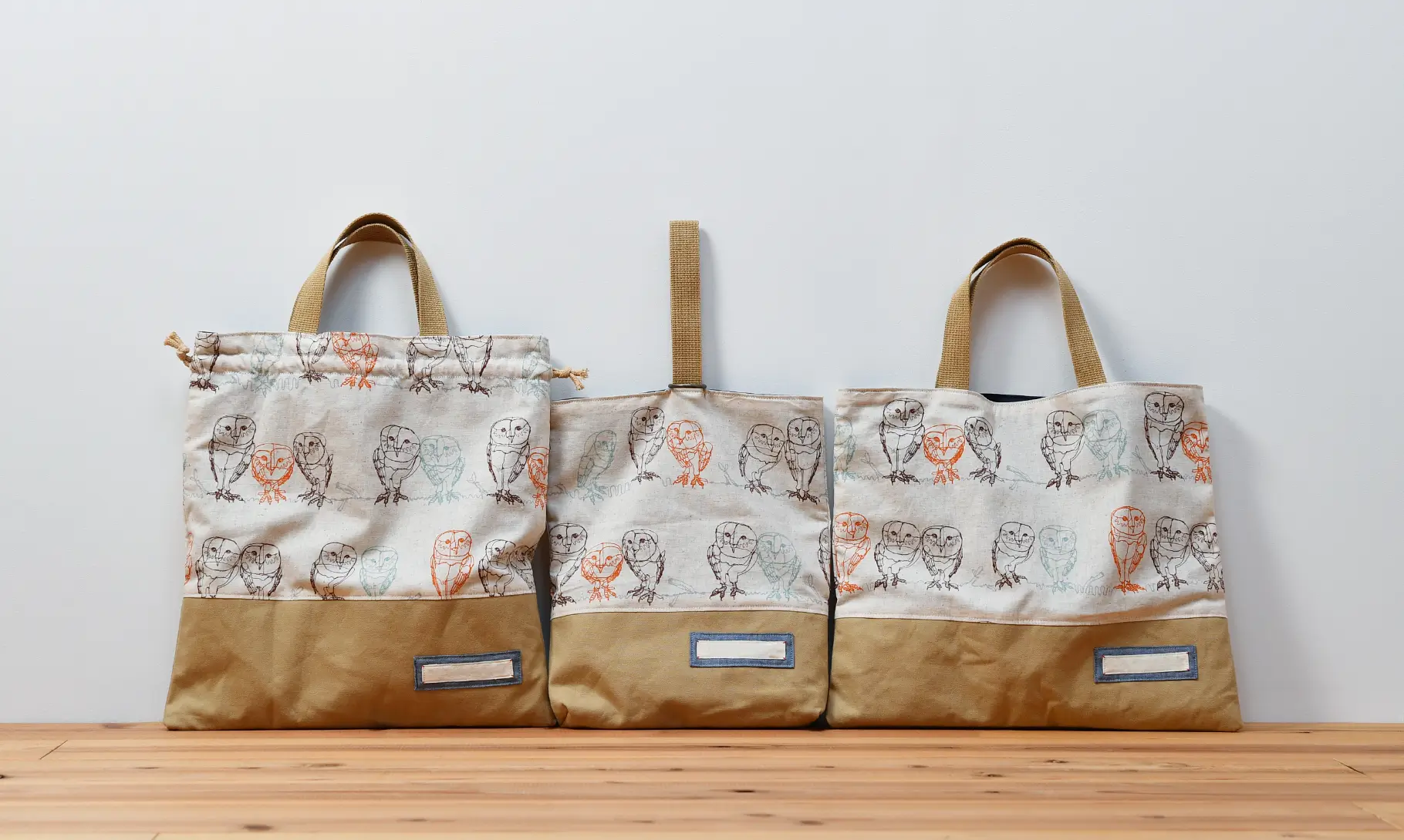 入園グッズセット(体操服袋、上ばき入れ、レッスンバッグ、計3点)