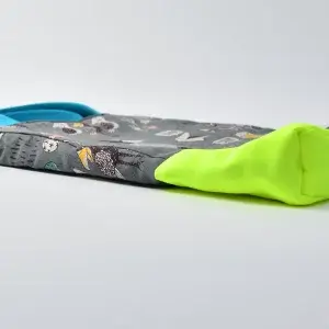 レッスンバッグを上履き入れとして（ハシビロコウグレー、無地蛍光イエロー）マチ全体