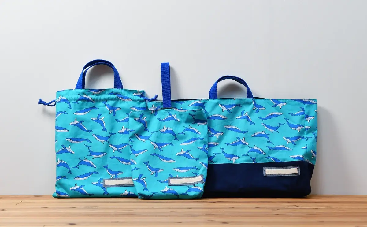 入園グッズセット(体操服袋、上ばき入れ、レッスンバッグ、計3点)