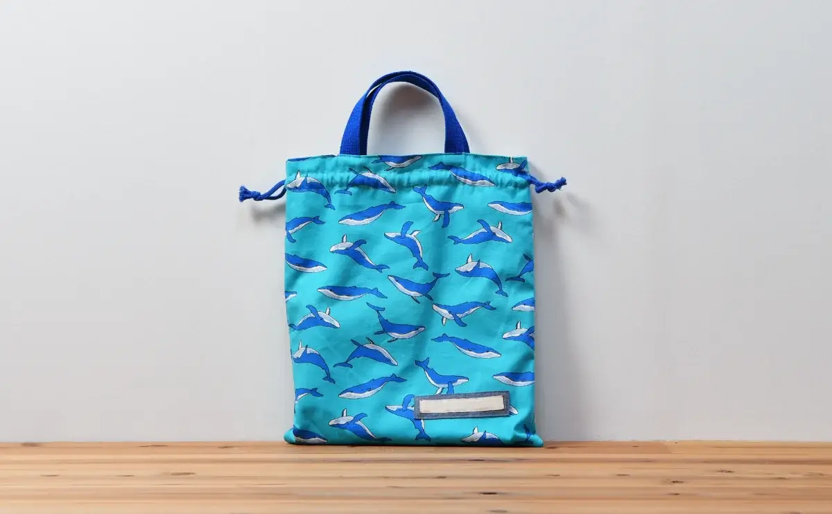 体操服袋（クジラとライトブルー）