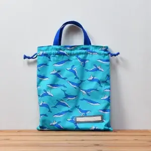 体操服袋（クジラとライトブルー）
