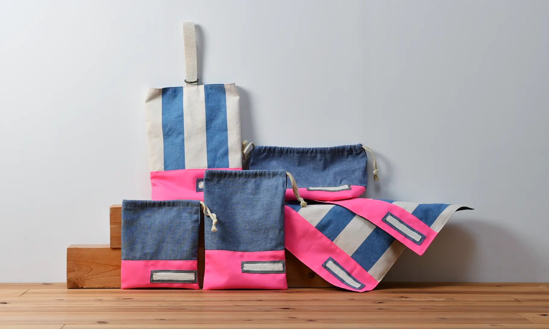 入園グッズセット(上履き入れ、弁当袋、他、計5点)