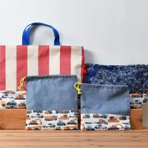 入園グッズセット（レッスンバッグ、巾着袋、弁当袋、他、計4点）
