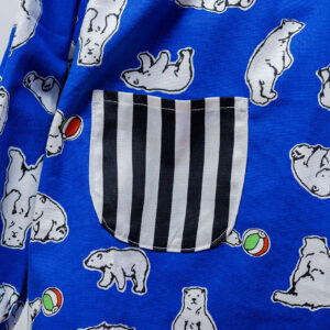 シロクマスモックのストライプポケット