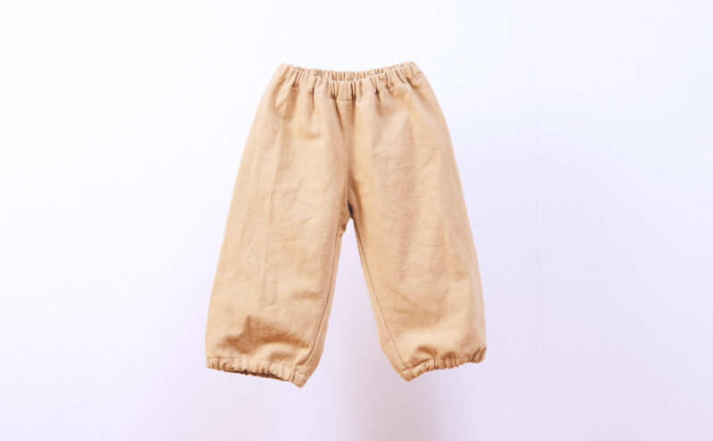スモックパンツ100サイズ、マスタード
