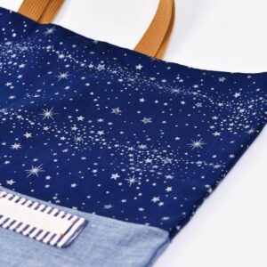 レッスンバッグ(星空、ダンガリー)生地アップ