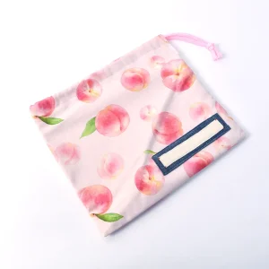 コップ袋(ももいろピーチ)絞りひもピンク全体