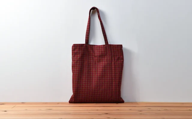 持ち込みの体操服袋（赤いカントリーチェック）別注品