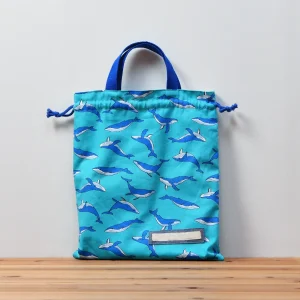 体操服袋（クジラとライトブルー）